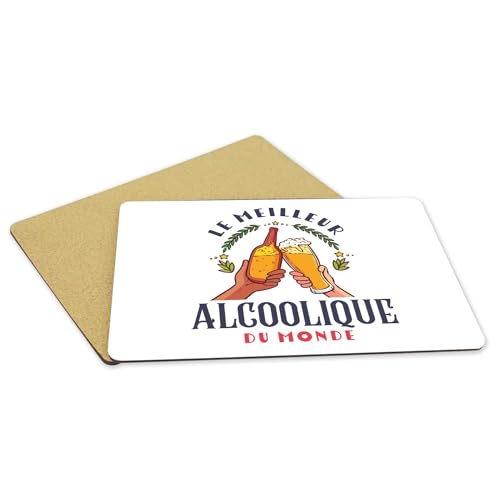 Sets de table souples grand format avec dessous en liège naturel isolant napperons blanc - 5