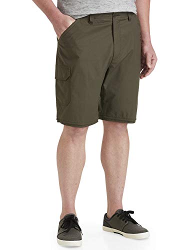 Harbor Bay By Dxl Big And Tall Performance Convertible Cargo Pants, Black Ink Olive, 42W X 30L #TOP4