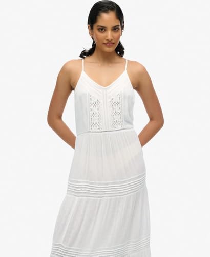 Superdry Para Mujer. W8011908A Vestido Largo De Tirantes Ibiza Blanco (Xs), Casual, Viscosa, Sin Mangas / Tirantes - 4