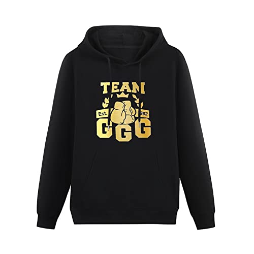 KWYXAD Team GGG Gennady Golovkin - Sudadera con capucha de boxeo de manga larga para hombre, color negro, Negro, M