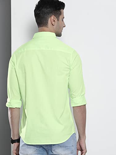 Image of The Indian Garage Co Men Slim Fit Solid Full Sleeves Cutaway Collar Casual Shirt