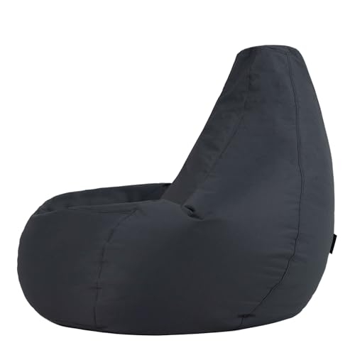 Bean Bag Bazaar Dalton Gaming Sitzsack für Erwachsene, Dunkelgrau, Indoor Outdoor Sitzsack mit...