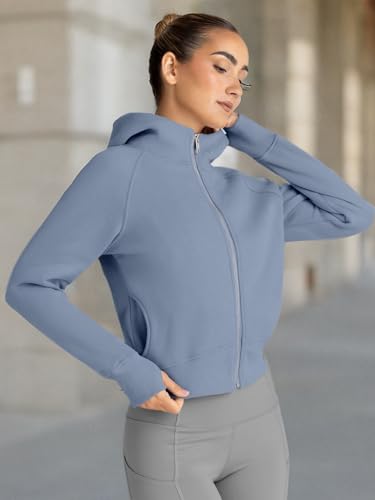 Image of Trendy Queen Womens Zip Up Hoodies Cropped Jackets Fall Clothes 2026