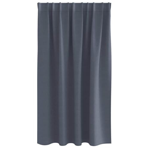 Rideaux occultants anthracite à œillets et passants double fixation - 4