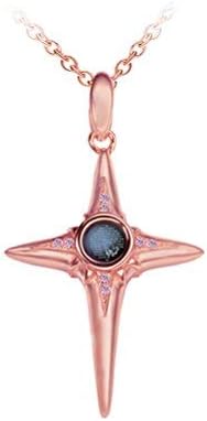 VISILOVE Collar con dije de cruz de oración del Señor, Metal, Circonia cúbica