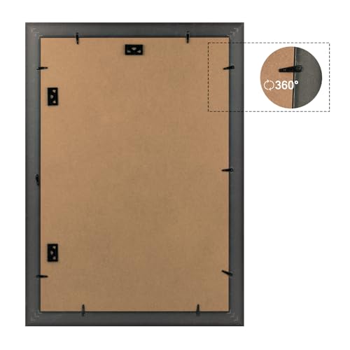 Image of Golden State Art, 13X19 Ornate Finish Photo Frame with White Mat for 11X17 Picture & Real Glass, Color: Silver Beige