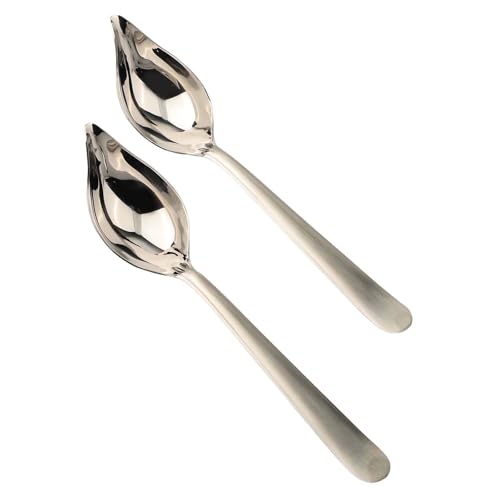 MoSundi Cucchiaio per salse, condimenti e sughi in acciaio inox, 304, per cucchiaio da salsa in acciaio inox con beccuccio per versare, argento/oro/oro rosa, confezione da 2 pezzi argento