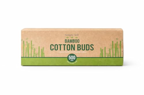 Bamboo Cotton Buds 500, 500ct - Eco-Friendly, Natural Material, Cotton PAD, Versatile Usage, by Simply Soft.