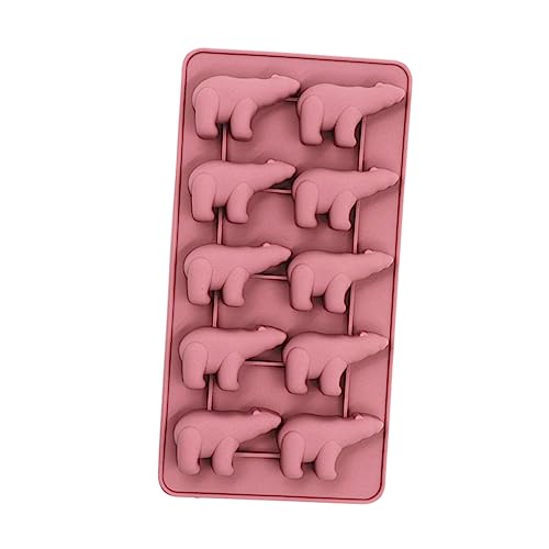 Molde de silicona forma oso con tapa para cubos de hielo miniatura 4