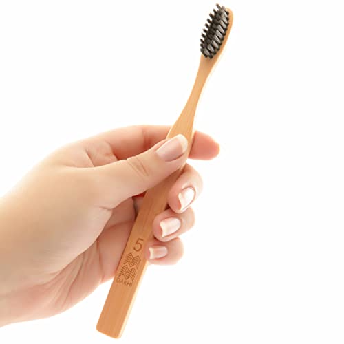 Dakhi Biodegradable Bamboo Toothbrushes (12 Pack) | Eco Friendly & Compostable | Natural Bamboo Toothbrush | Bpa Free Soft Bristles | Disposable Toothbrush | Wooden Handle Tooth Brush Bulk #TOP7
