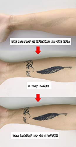 Semi Permanent English Words Temporary Tattoos, 6-Sheet 2 Weeks Long Last Waterproof Eglish Tattoos, 100% Plant-Based Ink Infinity Realistic Tattoos Sticker For Adult Children #TOP1