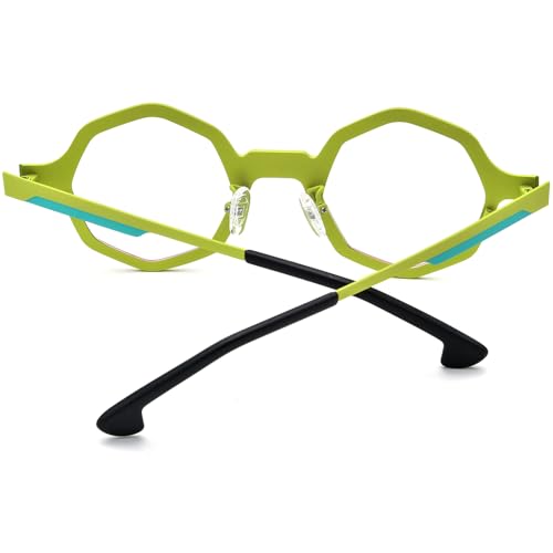 Image of FONEX Colorful Pure Titanium Glasses Frame Women Retro Round Eyeglasses