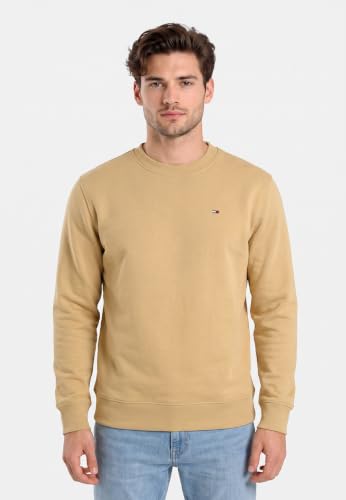 Tommy Jeans Herren TJM Reg S Flag Crew Dm0Dm20741 Pullover Sweatshirt, Beige (Sandy Beige), S – Ansicht 3
