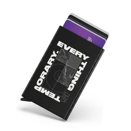 Image of Zip-Tap NFC Digital Contact Sharing Wallet Black Metal Laser Engraved Cyberpunk Design with Software Included RFID Blocking