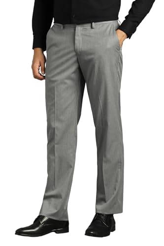 Image of Louis Philippe Men's Regular Fit Everyday Smart Wear Comfort Stretch Work Ready Solid Formal Trouser