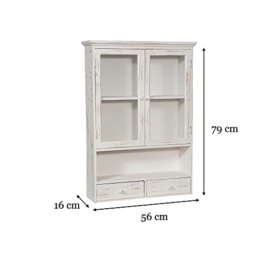 Vitrina-de-Madera-Maciza-Blanca-79x56x16-cm-Libreria-de-Pared-o-despensa-de-Cocina-Mobiliario-de-hogar-Shabby-Chic-Armario-de-Cocina-Vintage Vitrina-de-Madera-Maciza-Blanca-79x56x16-cm-Libreria-de-Pared-o-despensa-de-Cocina-Mobiliario-de-hogar-Shabby-Chic-Armario-de-Cocina-Vintage