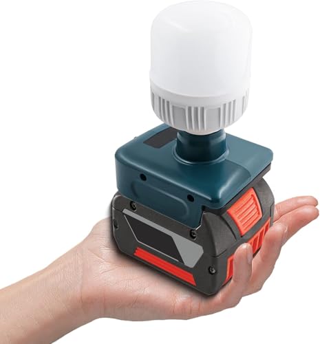 12W 1300LM Handheld LED Flashlight Work Light for Bosch 18V GBA Li-ion Battery Max 6500K Cool White Light for Outdoor Use, for Camping, Car Repairing, Emergency and Job Site Lighting