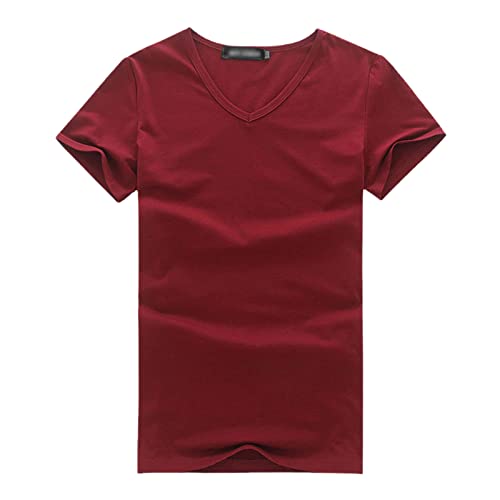 T-shirt en coton homme bordeaux S pour vos terrasses et sorties d'été