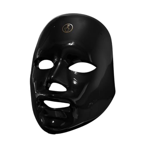 Mascarilla LED 7 Colores Recargable, Terapia Luz Facial Antiedad para Rejuvenecimiento y Renovación Cutánea, Dispositivo Espectrómetro de Luz Cuidado Profesional en Casa(Black)