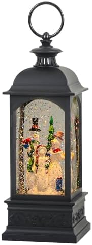 Eldnacele Snowman Music Snow Globe Lantern with 6 Hour Timer, Battery ...