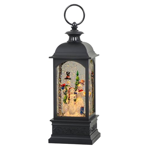 Eldnacele Snow Globe Lantern with Snowman Music
