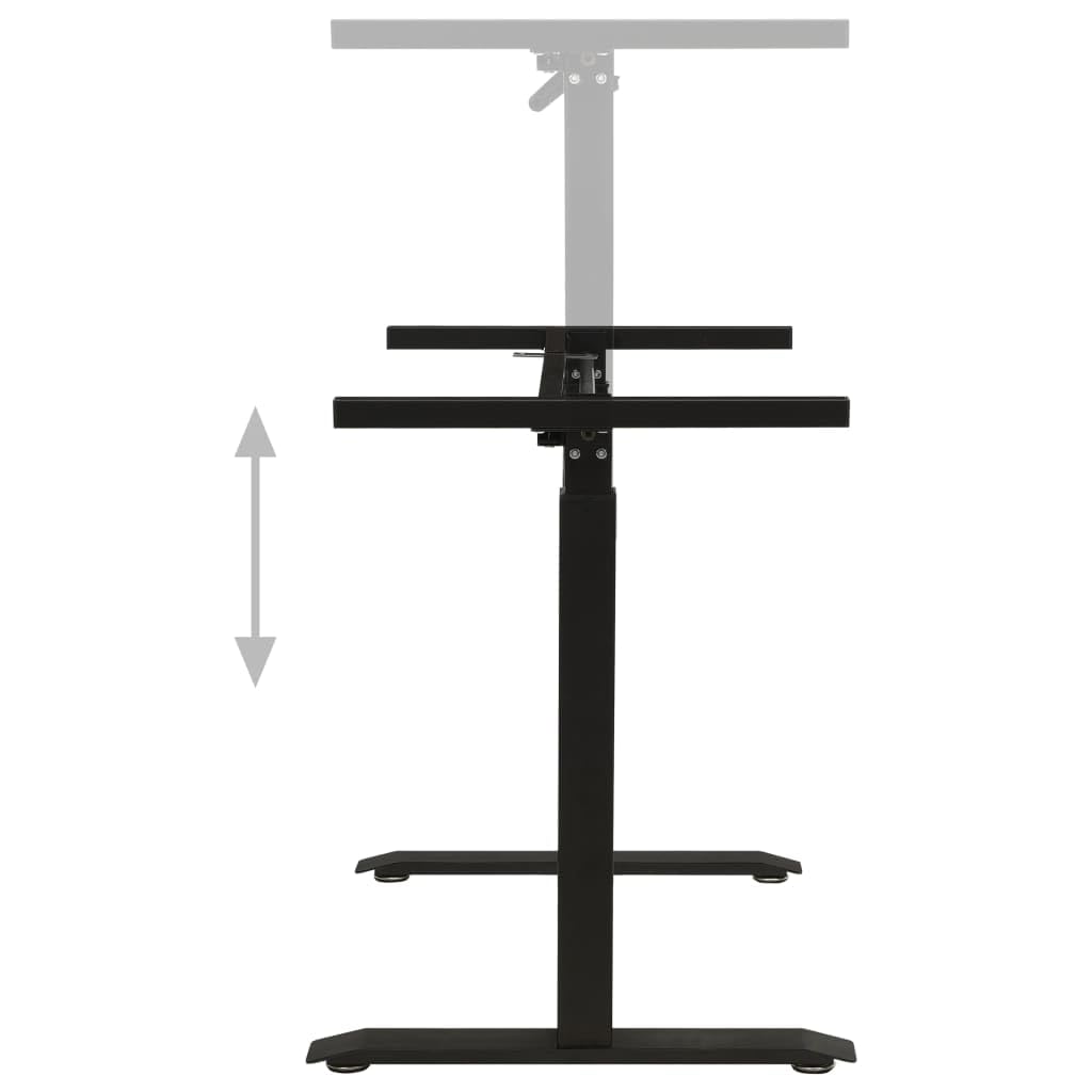 Telaio da scrivania regolabile in altezza in acciaio al carbonio con manovella, larghezza 102-160 cm, altezza 71-113 cm, adatto per sistemi di grandi spazi, postazioni di lavoro doppie, team