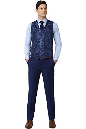 Image of Van Heusen Men's Wool Blend Navy Four Piece Suit Business Pants Set