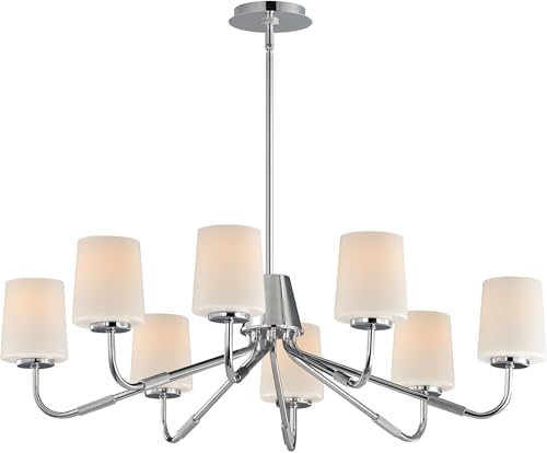 Maxim Lighting 12698WTPC Durham - 8 Light Chandelier-8.75 Inch Tall and 34.25 Inch Wide, Finish Color: Polished Chrome