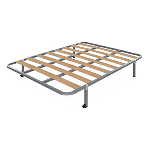 Cama express Somier Hades con Patas de 32 cm | Estructura de Madera y Estructura de Tubos de Acero | Ideal para Dormitorio y Habitación de tu Hogar | Medidas: 120 x 190 cm