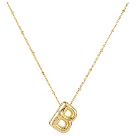 BOXOB 14k Gold Plated Bubble Letter Necklace Cover