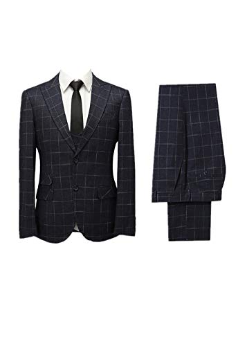Costume homme 3 pièces noir avec revers en pointe pour marié et gala