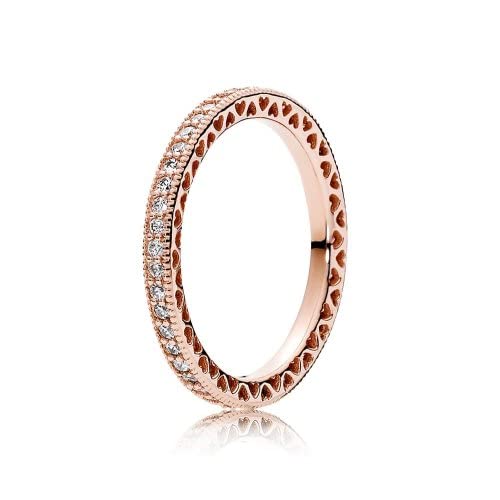 PANDORA Hearts of PANDORA Ring, PANDORA Rose & Clear CZ 180963CZ-52 EU, 6 US