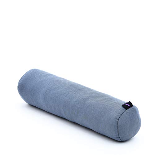 Leewadee Yoga Bolster – Formbehållande cervikal halsrulle, tubkudde för bekväm läsning, Tillverkad av miljövänlig kapok, Antracit