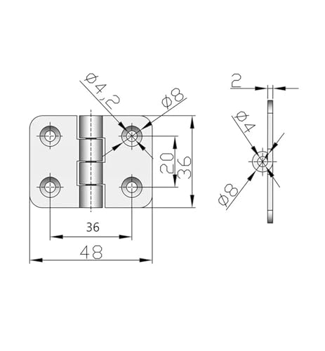 Charnière armoire de commande XJJ-077-2 remplacement porte fer - 3