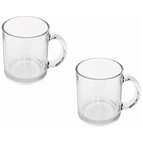 Vivalto Glass 285ml Coffee Tea Serving Mug Cup Set (2) Cover
