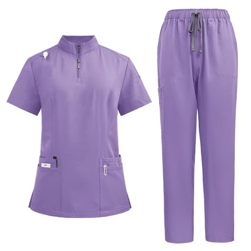 Ensemble médical pour femme tunique col en V et pantalon de travail doux