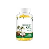 Kokosöl-Weichkapseln – Kaltgepresstes Kokosöl │ Unterstützt die tägliche Vitalität │ Für Männer und Frauen │ 60 Stück,1pcs