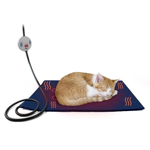 Enjoying Coussin Chauffant pour Animaux de Compagnie 60 x 45 cm Coussin Chauffant pour Chien 7 Niveaux de Température Réglable Tapis pour Animaux de...