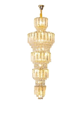 Lampe suspendue longue en cristal pour sublimer le salon de votre villa ou votre loft