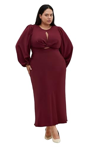 City Chic Women's Plus Size Dress-INES, Ruby, 18