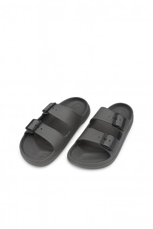 Two Buckle Sandals for Men Adjustable EVA Soft Footbed Lightweight Slip Resistant Sole Comfortable Indoor Outdoor Use-image-9