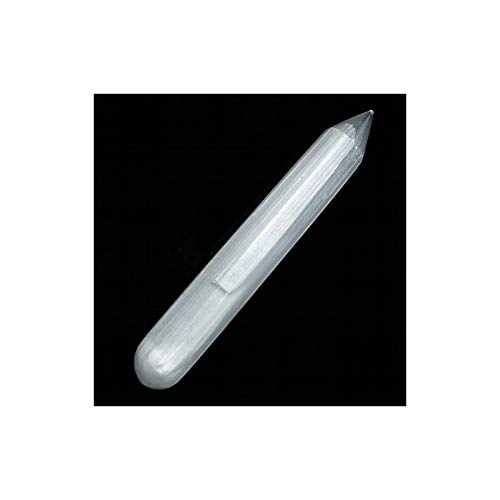 Masajeador de Selenita con Punta Lápiz Extra Mineral Piedra Varilla Base Redonda