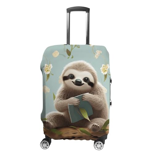 Cute Sloths Luggage Cover, Washable Elastic Suitcase Cover Protector Fit 18-32 Inch Luggage