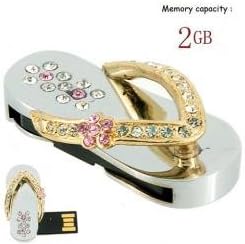 Grand Sale: Unique Crystal Sandal - 2 GB USB Flash Drive - Decorative and Luxury Make You Outstanding From Other