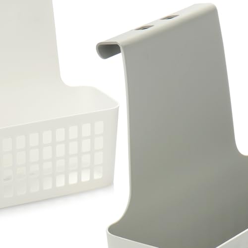 com-four® 2X Hängekorb, robuste Aufbewahrungsbox aus Kunststoff, Organizer für Küche, Bad und Kleiderschrank, stabiles & leichtes Einhängeregal für Türen - 8