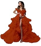 Molisa Maternity Robe Dressing Gown Photoshoot Sheer Long Bridal Lingerie Bathgown Puffy Wedding Scr