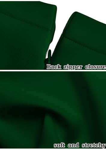 Memoriesea Women's Elegant Ruffle Sleeve Formal Party Cocktail Pencil Midi Dress Green