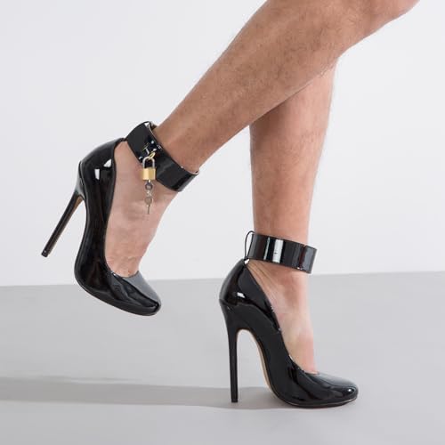 Image of Unisex High Heels for Men and Women 5.5 Inch Stiletto Heels | Round Toe Pumps Sexy Dress Party Shoes