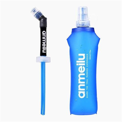 Botella de agua plegable de 500 ml, de TPU, para correr, ciclismo, senderismo, botella de hidratación, 500 ml