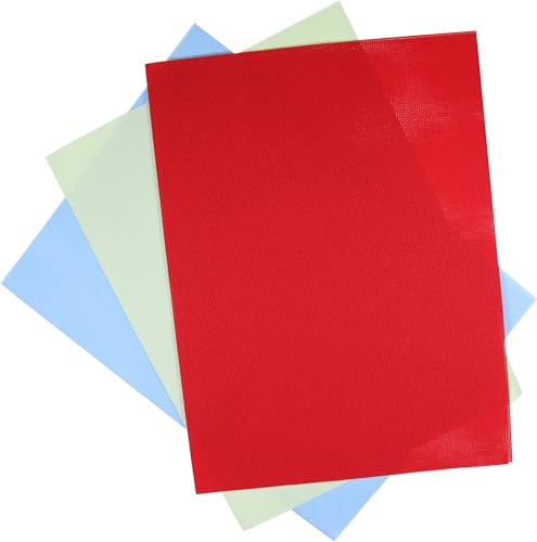 Image of KCS 3 pc of 12 inch x 18 inch(30cmx45cm) 18CT Counted Cotton Aida Cloth Cross Stitch Fabric (Light Blue+Light Green+Red)